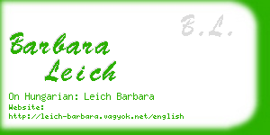 barbara leich business card